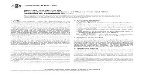 tearing test plastic film|pendulum tear astm.